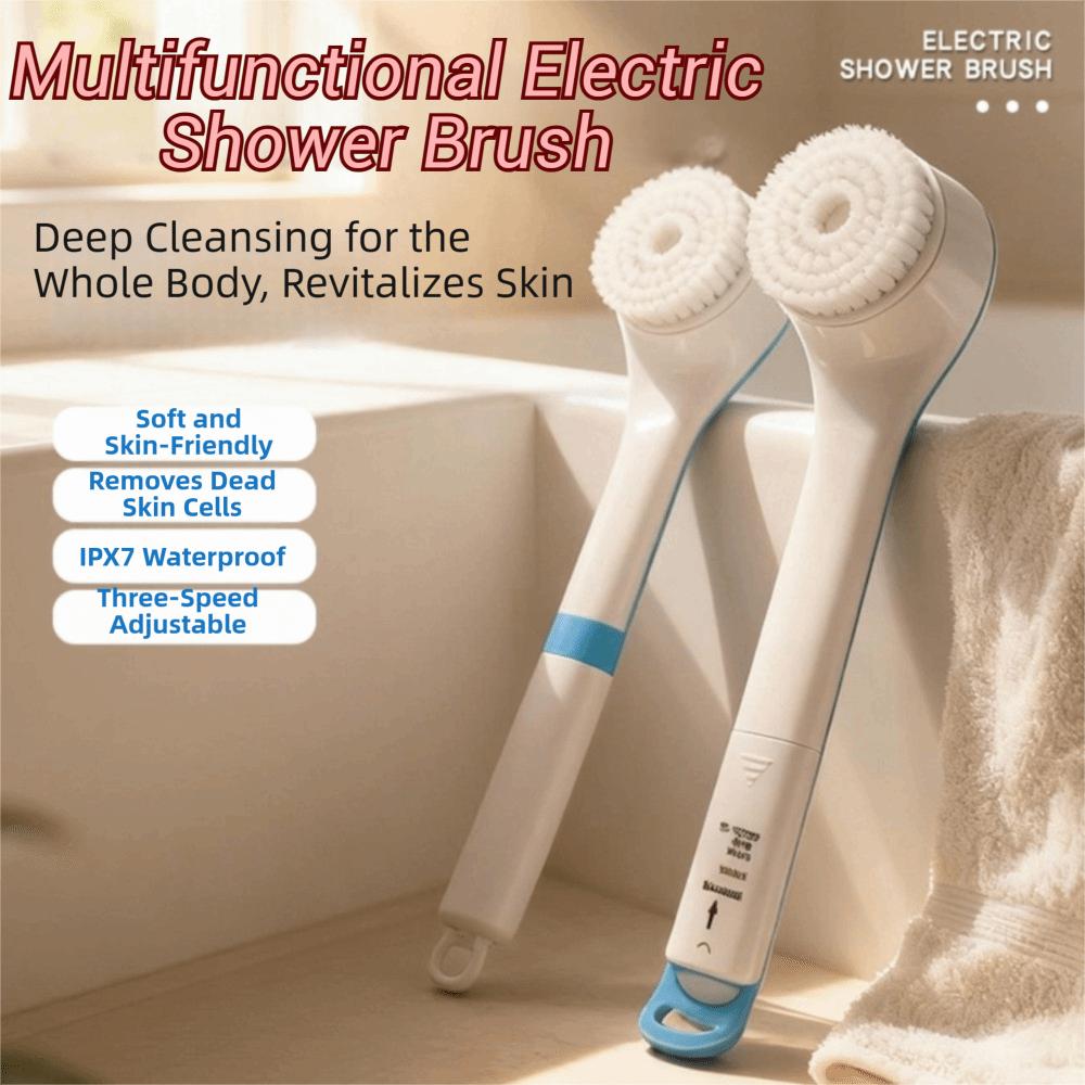 Long Handle Electric Bath Brush Portable Back Rub Bath Brush Soft Hair Bath Brush Dorm Room