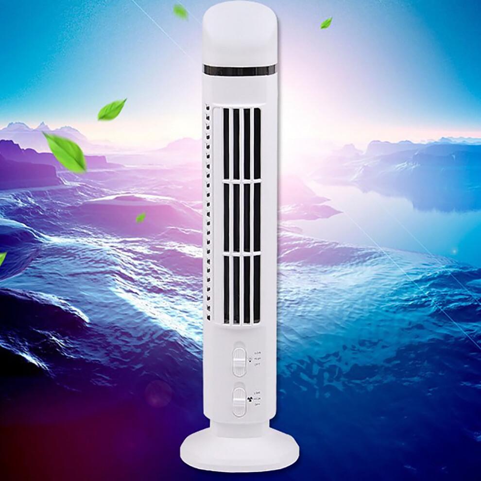 YANHAIGONG Oscillating Tower Fan, USB Mini Bladeless Desk Fan with Light, Portable Quiet Standing Fan