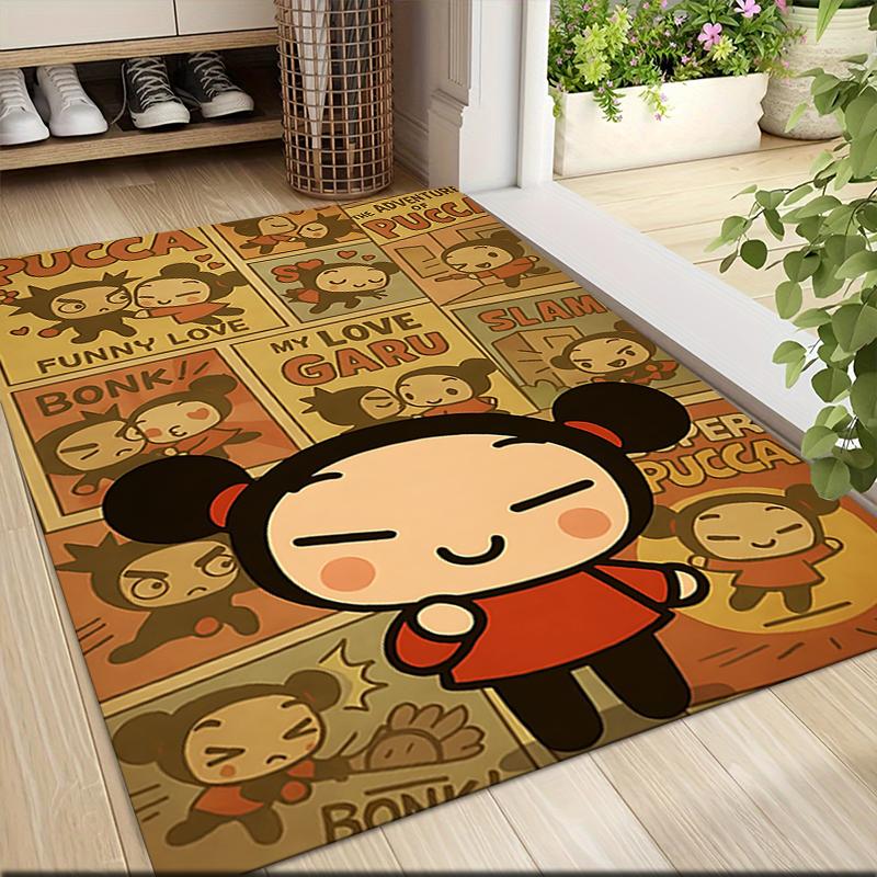 1Pc Pucca'S Love Adventures Carpet Rug Customizable Soft Washable Antislip Home Living Room Sofa Mats Personalized Rug 0917298