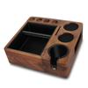 Espresso Knock Box Espresso Accessories Organizer Box 51mm-58mm Tamping Station Base 9 In 1 Storage Wooden Espresso Tamper Mat Tamper Stand