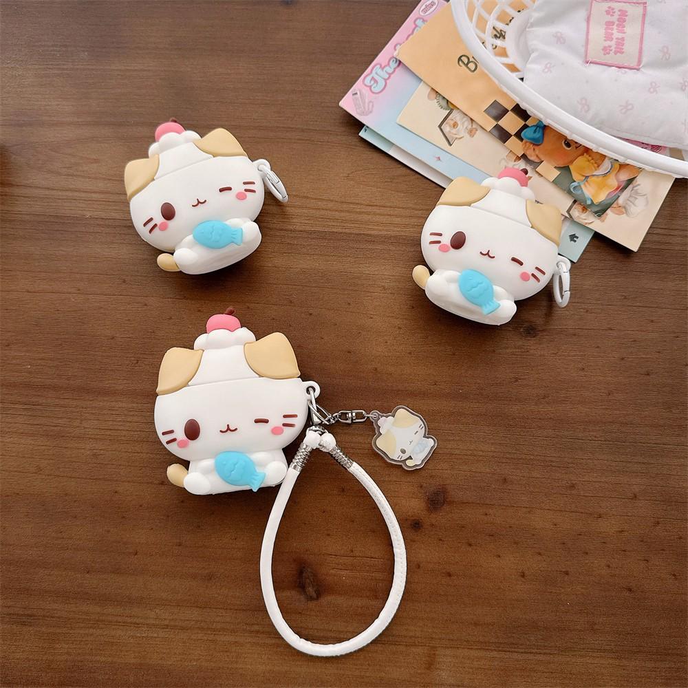 Marshmallow cat for apple AirPods 1 protective case pro1 noise reduction version 1 second generation third generation bluetooth headset case