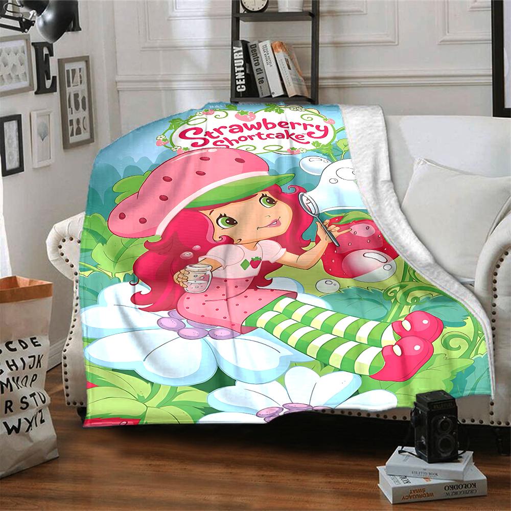 1Pc Strawberry Party Invitation Blanket For Couch Bed Plush Cozy Fuzzy Blanket Super Soft Warm Blankets For Fall And Winter 0918254