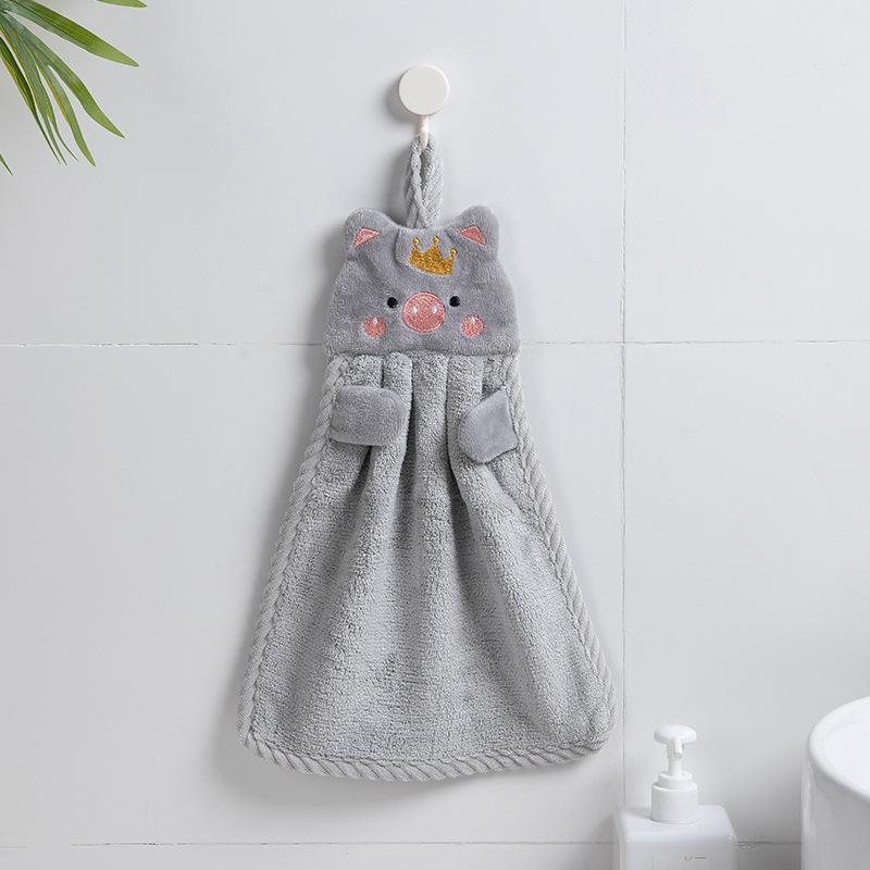 Cartoon Animal Coral Fleece Hand Towel
