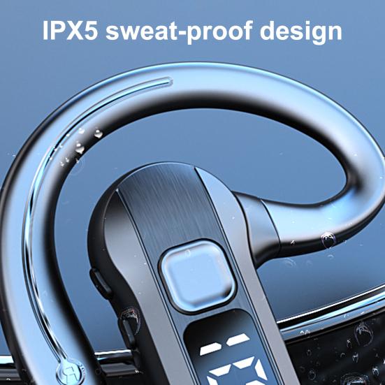 1 Set Wireless Headphone Air Conduction Digital Display 300mAh Ear Rear Mounted 5.2 Bluetooth-compatible