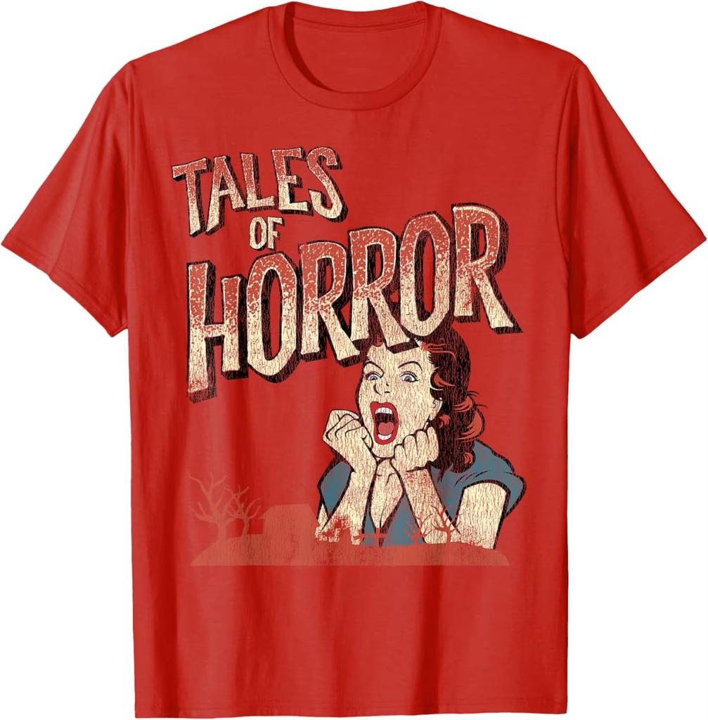 Винтажный постер фильма ужасов Графическая печать Летние футболки из чистого хлопка для мужчин и женщин Уличная одежда Осень и зима нижнее белье