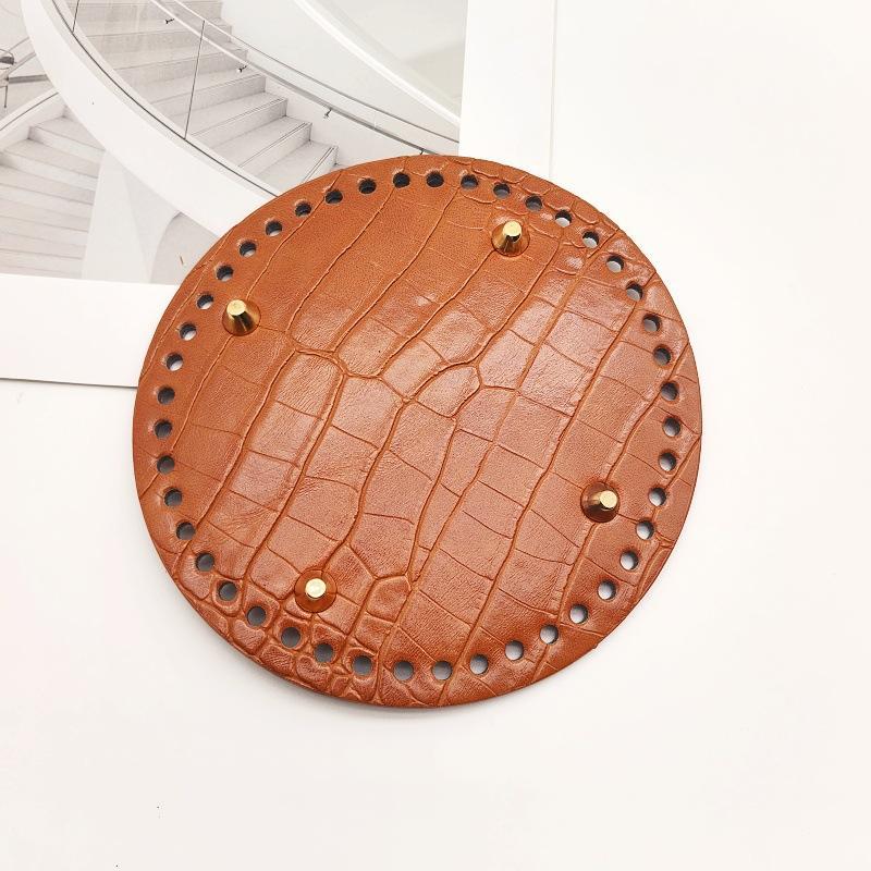 Круглое Овальное Дно Сумки из Искусственной Кожи с Отверстиями для DIY Домашнего Декора Ручной Работы Вязаная Сумка Крючком Дно Сумки Аксессуары