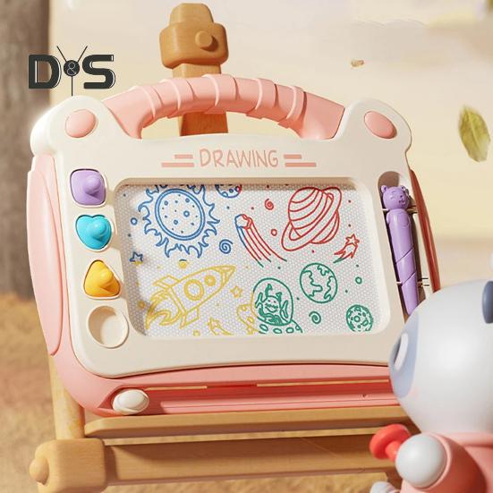 Магнитная доска для граффити с 4 различными штампами для рисования, легко стирает рисунки, ручка не теряется, детская доска для рисования, развивающая игрушка