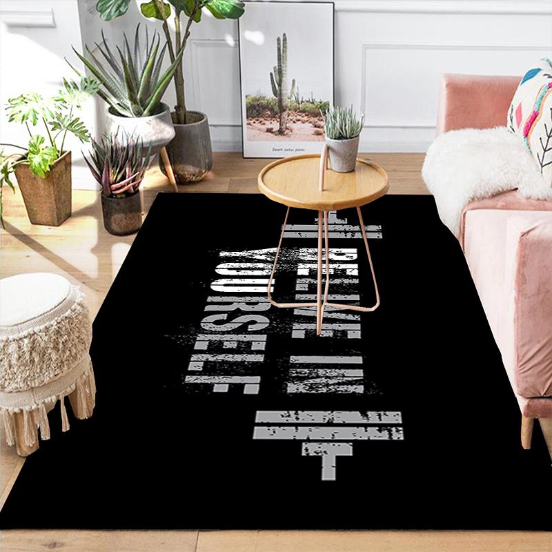 1Pc Believe Yourself Poster Rug, Office Carpet Indoor Outdoor Doormat, Non-Slip Soft, Living Room, Christmas Halloween Gift. M928265