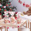 50pcs Santa Claus Christmas Tree Elk PVC Bags Transparent Clear Gift Bag for Christmas Gift Baking Candy Cookie Packaging Bags KTY