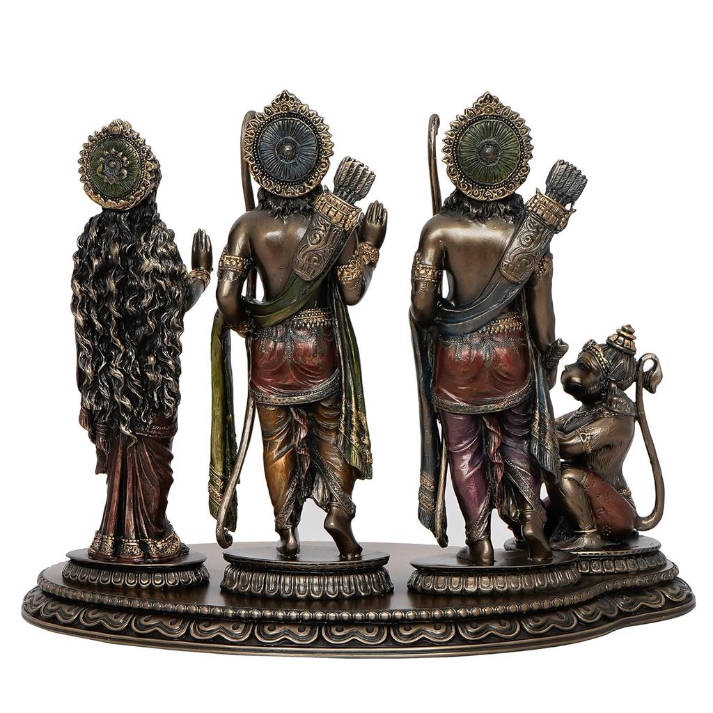 Бронзовая отделка из полирезины, Сита, Рам, Лакшман, Хануман, Бог, идолы, Рам, Дарбар, статуя для гостиной, комнаты для пуджи, домашнего декора