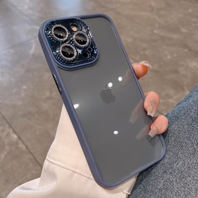 Роскошный прозрачный жесткий чехол с блестками и бриллиантами для iPhone 15 14 Pro Max 13 12 11, защитная крышка для объектива камеры