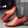 Fashion Retro Style Leather Mens Casual Shoes Handmade Slip On Business Flats Leisure Walk Male Loafers Outdoor Comfy Driving Footwear