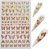 Hot Nail Decals Gold Silver DIY Nail Stickers 3D Butterfly Adhesive Holographic