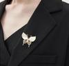 New Shell Rhinestone Butterfly Brooches for Women Lapel Pins Elegant Party Clothes Suit Small Accessories Gift