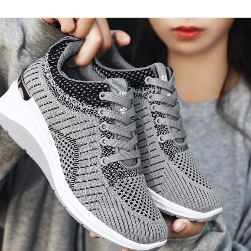 Женские модные кроссовки на платформе 2024 года, осенний дизайн, мягкая толстая подошва, спортивная обувь, женские дышащие кроссовки Zapatillas Mujer
