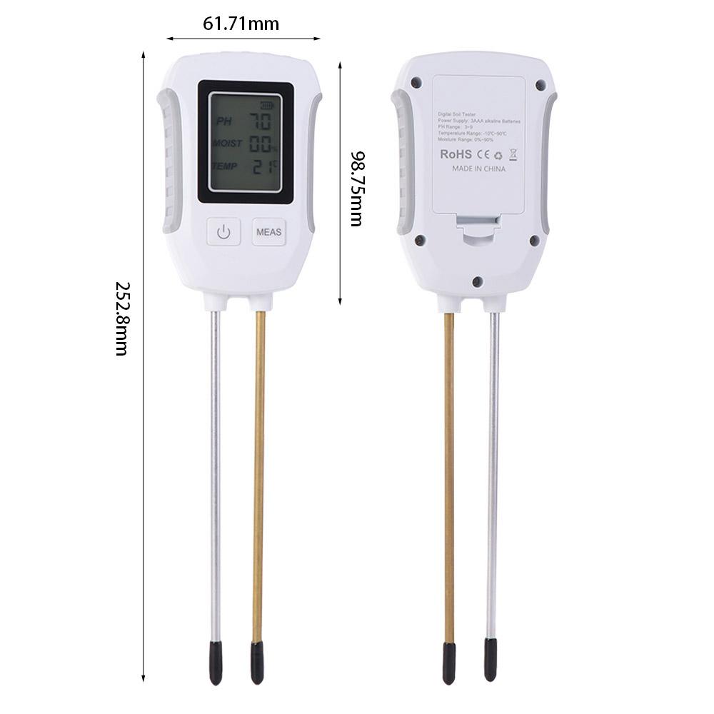 3 in 1 PH/Moisture/Temperature Meter Digital Display Soil  Humidity Detector  Potted Planting