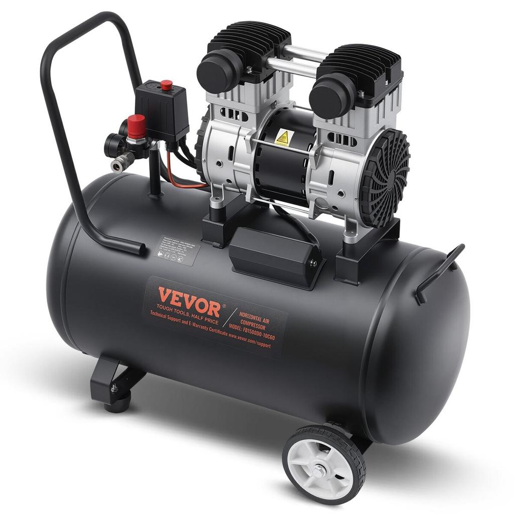 Компактный портативный безмасляный воздушный компрессор 15 галлонов 90 PSI