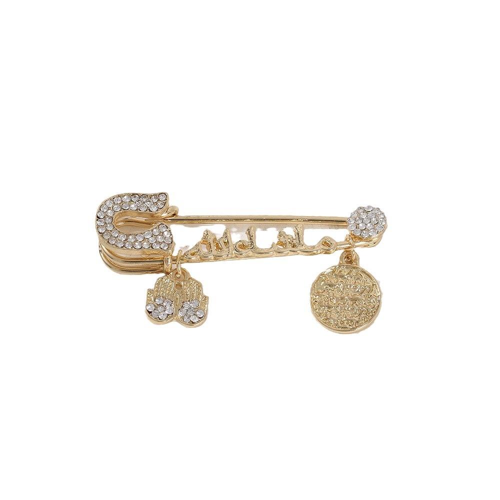 Blue-Eyed Palm Crown Letter Zircon Brooch Fashionable Personalized Retro God's Eye Design New Wholesale Brooch
