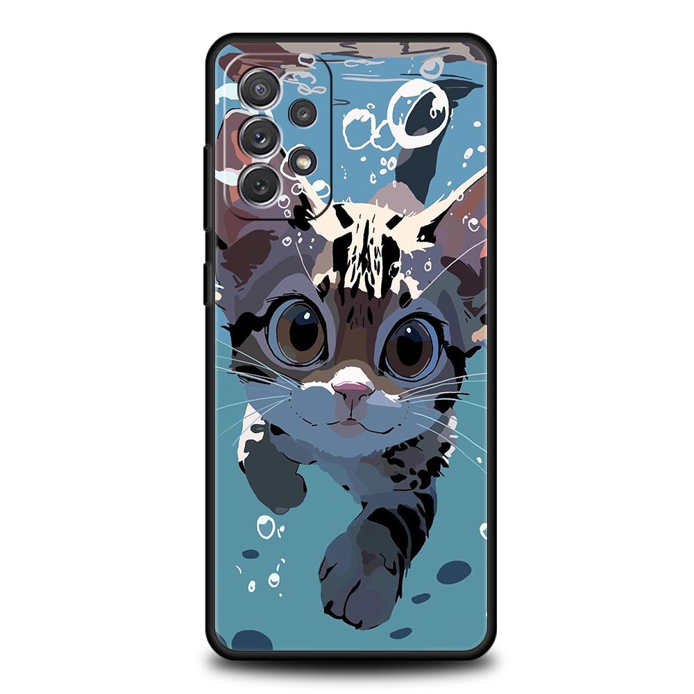 CARTOON CAT Phone Case for Samsung Galaxy A15 A14 A25 A54 A34 A51 A71 A72 A73 A32 A52 A52S A11 A21S A31 A41 5G Soft Shell Capas