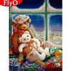5D Diamond Painting Christmas Full Drill Square Diamond Embroidery Bear Mosaic Cross Stitch Animal Handmade Gift Wall Art