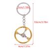 Zinc Zinc Alloy Racing Steering Wheel Key Ring Three Color Car Refitting Pendant Fashion   Male/Boys