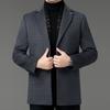 Двусторонняя кашемировая куртка мужская средней длины шерстяное пальто с пуховой подкладкой зимнее мужское костюмное воротник утолщенная ветровка