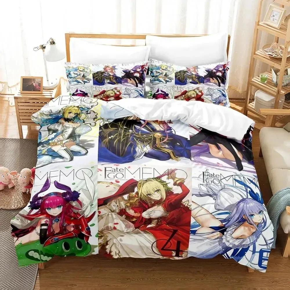 Комплект постельного белья Anime Fate Grand Order, пододеяльник, постельный комплект, пододеяльник, наволочка, одеяло размера king-size, комплект постельного белья для мальчиков и взрослых