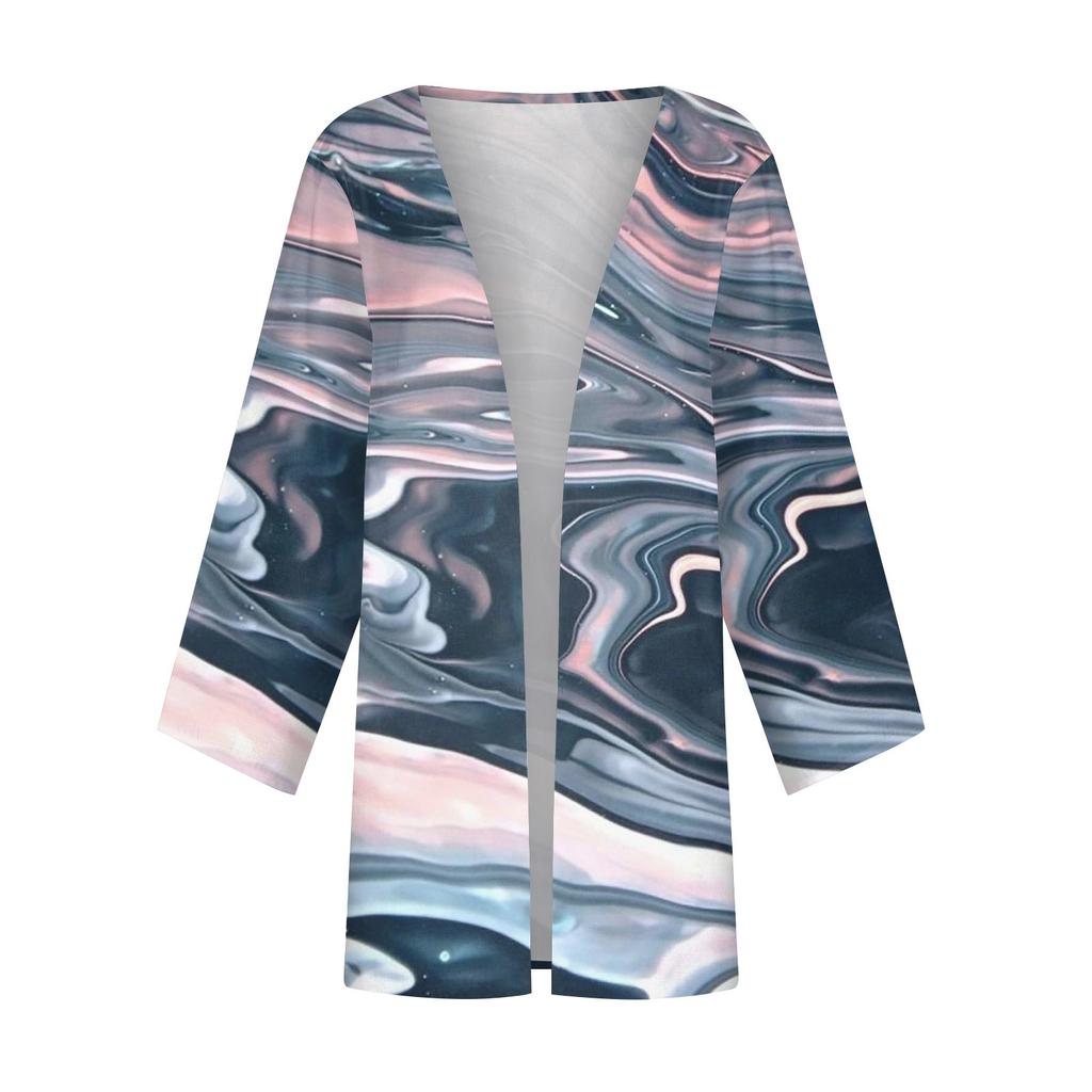 Женская повседневная модная легкая куртка средней длины с принтом в стиле ретро, ​​кардиган