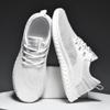 White Men's Jogging Sneakers High Quality Hollow Shoes Knit Mesh Breathable Summer Outdoors Casual Walking Athletic Footwear
