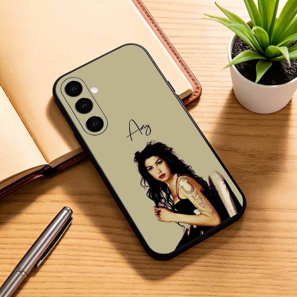 Чехол для телефона A-Amy W-Winehouse Черный Силиконовый Мягкий Для Samsung Galaxy A73,A72,A71,A70,A53,A52,A51