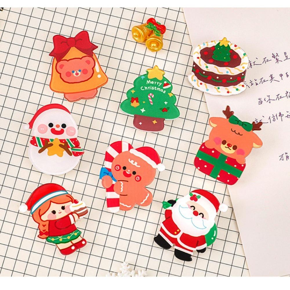 Mini Cute Accessories Acrylic Gifts Brooch Personality Cartoon Christmas Brooch