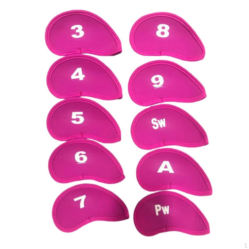 10 Штук Набор Чехлов для Гольф-Клюшек (Айронов) Защитный Набор для Защиты Паттера, Чехлы для Голов 3 4