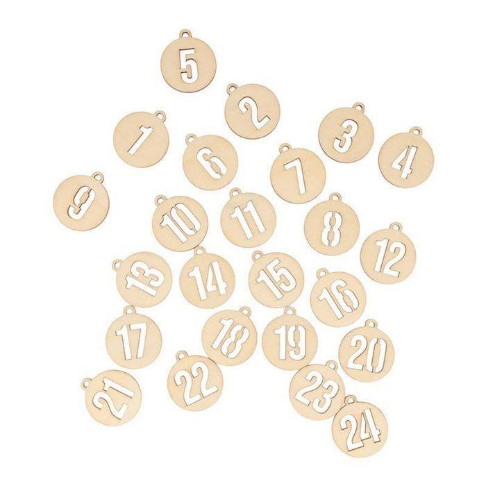 2 Round Wooden Numbers Advent Calendar Kits
