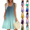 Womens Summer Dresses Loose  Sleeveless Sundresses Dress With Pockets