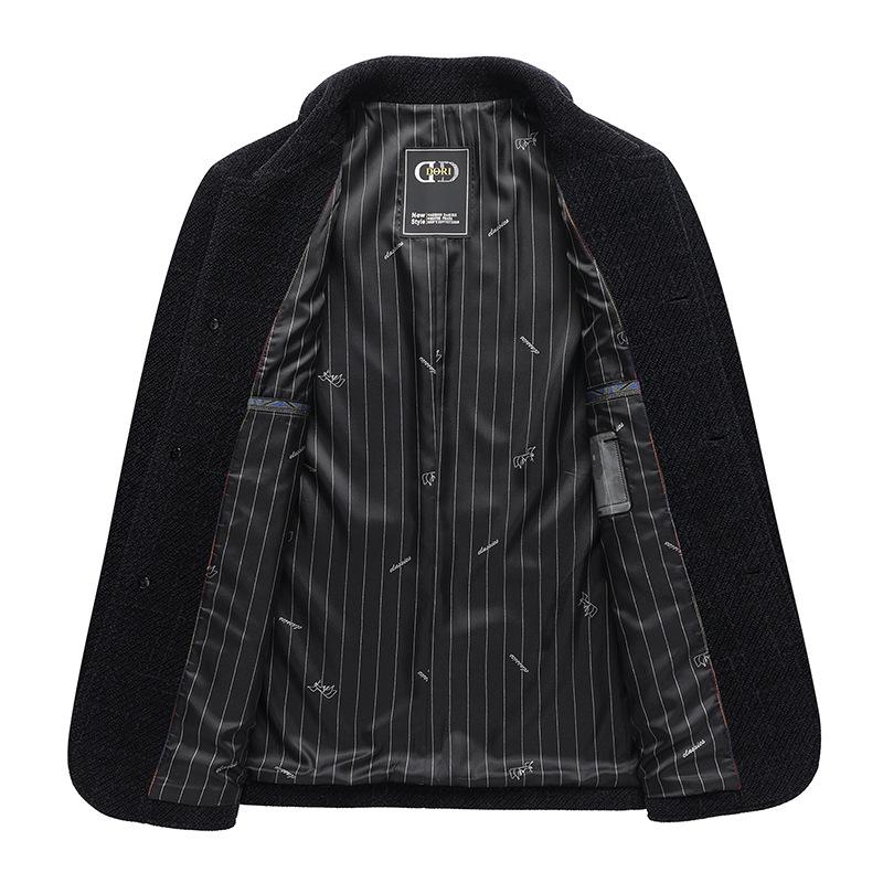 Mid-aged Men's Corduroy Stand Collar Jacket - Spring & Autumn Casual Outerwear