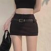 Women's Black Sexy A-Line Mini Skirt - Spring/Summer Slimming Hip Design