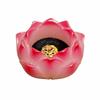 Q'foo Lotus Flower Incense Holder for Buddhist Altars, Stylish Glass Mini Incense Burner, Zen Buddhist Decor (Pink)