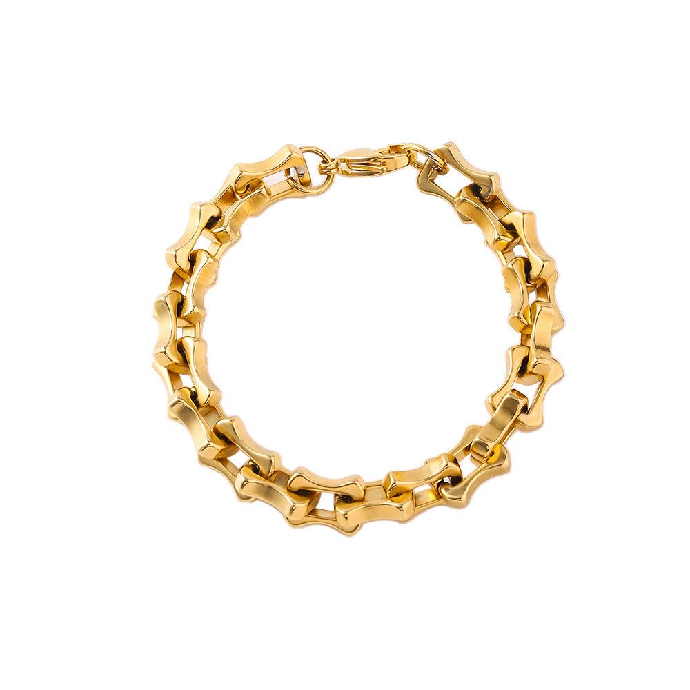 Stainless Steel Bracelet Women's Jewelry Plated with 18K Gold Non-fading Washable Men's Titanium Steel Bracelet