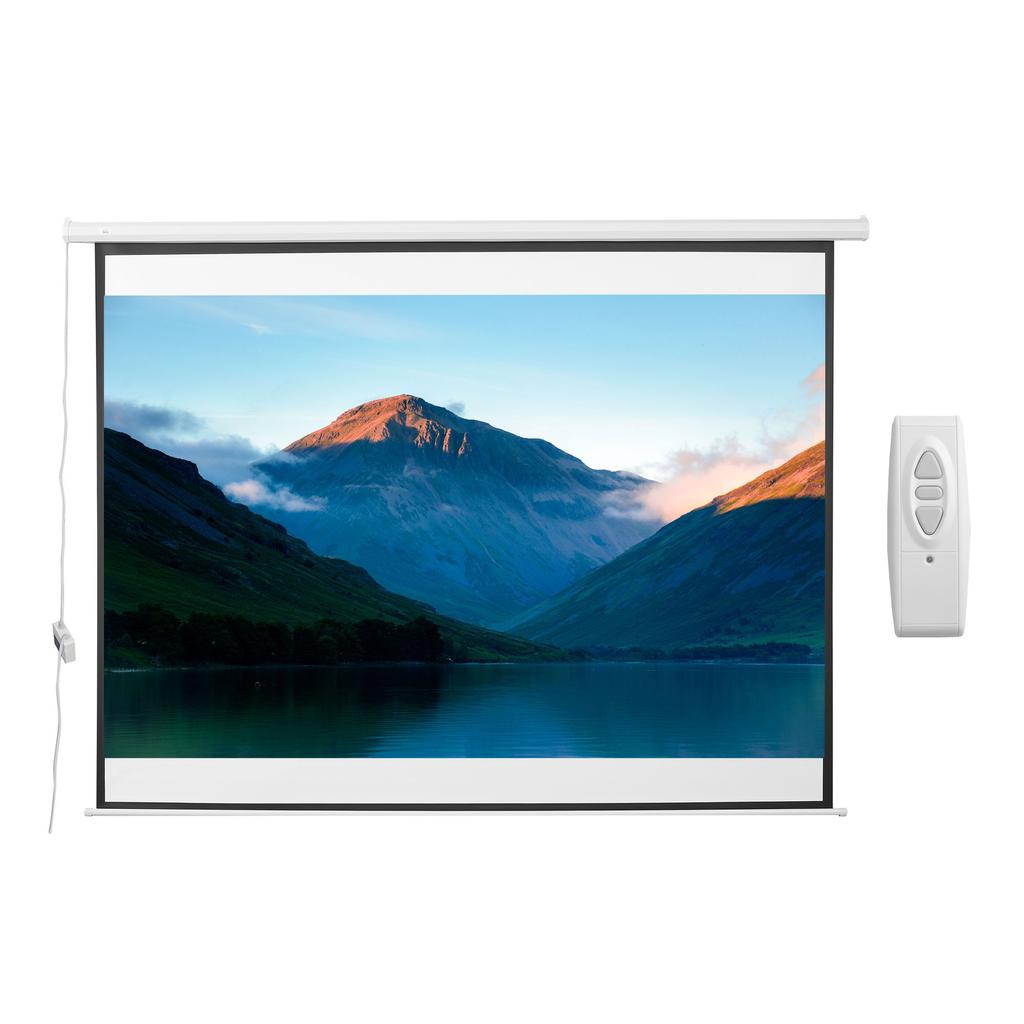 Electric Projection Screen 120 Inches 4:3 Format with Remote Control 244x183 cm White