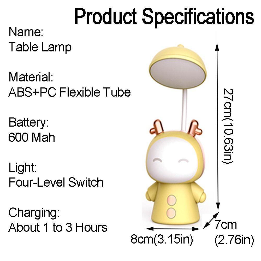 Lovely Cartoon Table Lamp Portable Night Light Eye Protection Reading Lamp  Room Decoration