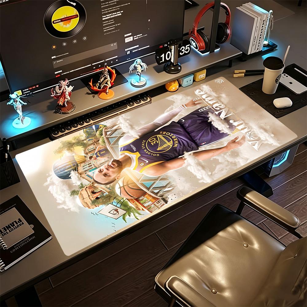 Curry Action Poster Personalized Text Mouse Pad Keyboard Mat Computer Desk Keyboard Mat Non-Slip Rubber Base Office Desk Accessory