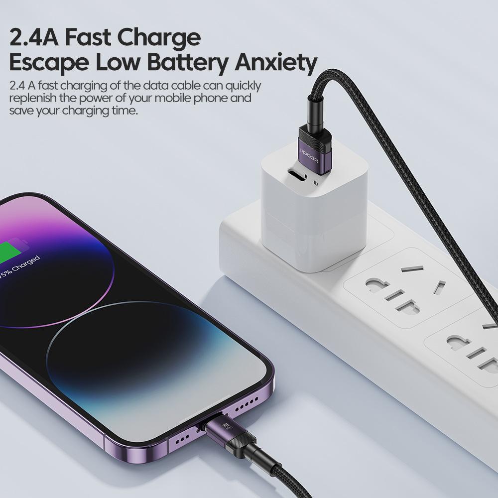 Aluminum Alloy USB Fast Charging Cable, Type-C Cord for iPhone 12 13