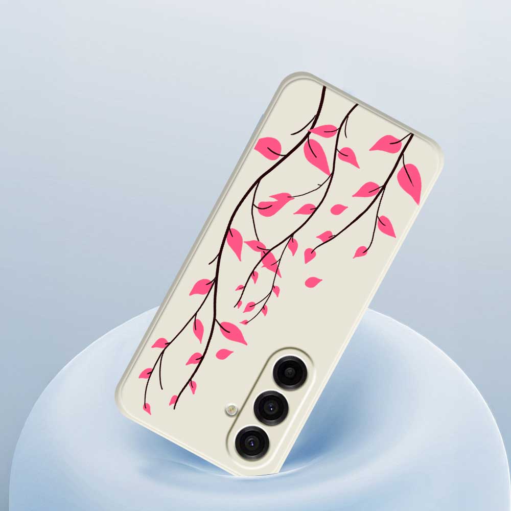 For Samsung Galaxy A17 5G Case Red Leaves Pattern Printing Straight Edge TPU Phone Back Cover