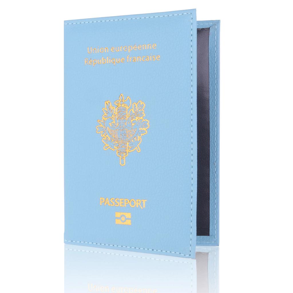 High Quality Pu Passport Protective Cover Bank Card Holder Travel Document Fashion Men and Women French Passport Cover Wallet