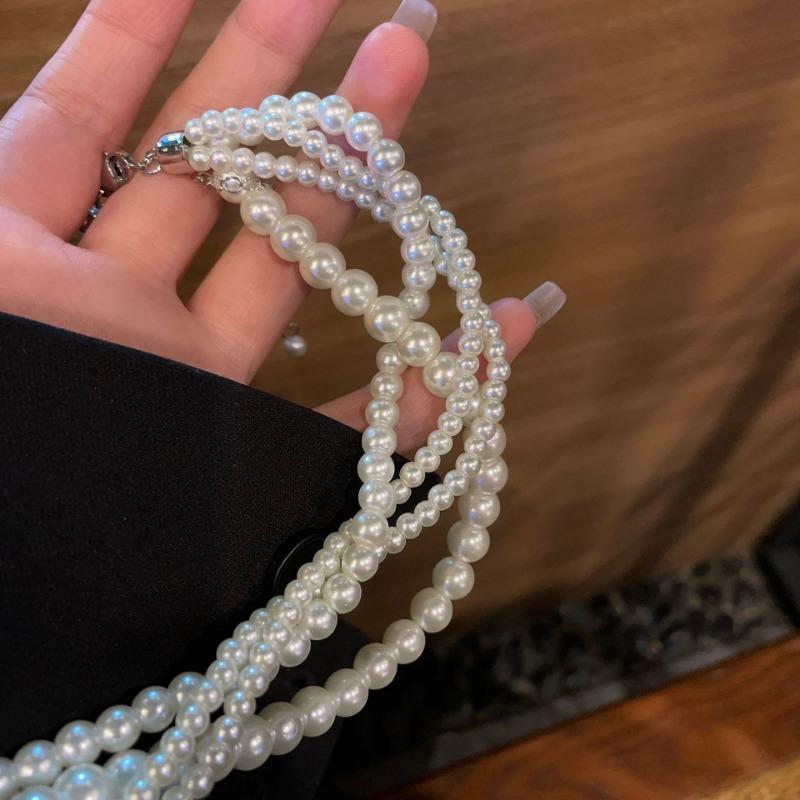 Богемский жемчуг многослойное ожерелье для женщин вечерние роскошные барочные жемчужные ожерелья дамы французская мода свадьба ключичная цепочка девушки шея ювелирные изделия