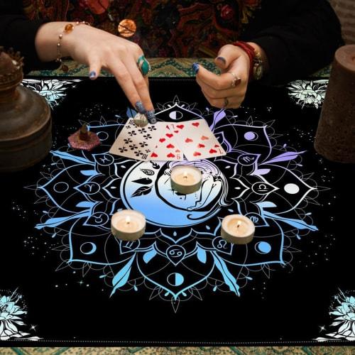 Tarot Tablecloth | Alter Cloth - Tarot Tablecloth, Tarot Tablecloth, Cloth Cushion, Mandala, Butterfly, Flower, Velvet Cloth, Divination Tablecloth, 5