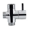 3-Way T Shape Diverter Shut Off Valve Shower Toilet Bidet Sprayer Water Adapter Chrome Color