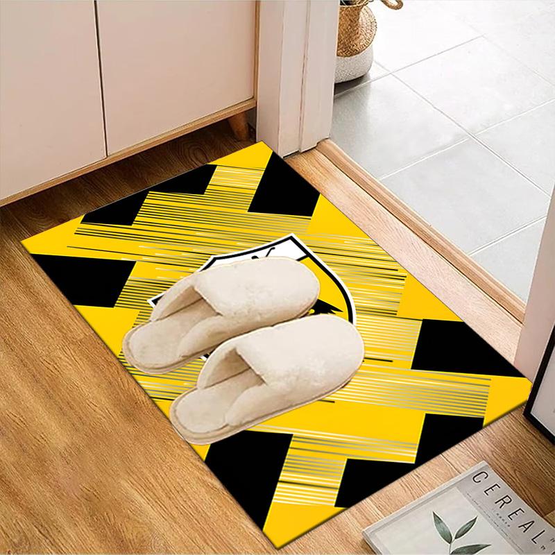AEK AthensGolden And Black Crest Design Rug Office Floor Mat - Machine Washable for Bedroom, bedroom, livingroom, Room Decor Fan Gifts Christmas