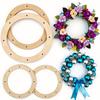 6pcs 11.81 Inch Wooden Wreath Rings, Wood Wreath Form with Holes, Hanging Thickness Floral Hoop Wreath Frame for Wedding