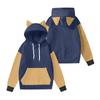 Children's Fashionable Lightweight Long-Sleeved Pullover Sweatshirt With Color Block Print And Ears